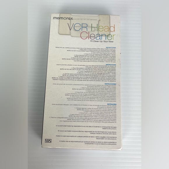 Memorex VHS VCR Video Head Cleaner Increase Signal Quality Maintenance SEALED - Picture 3 of 5